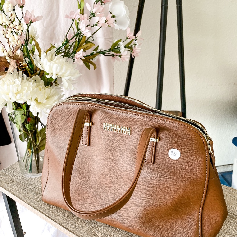 Kenneth Cole Brown Faux Leather Handbag
